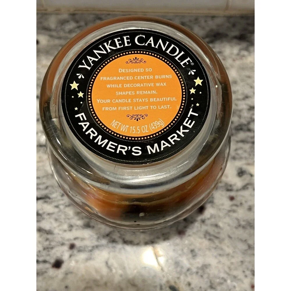 Yankee Candle Cider‎ Web Farmers Market Halloween Jar Candle USED - 15.5 Oz